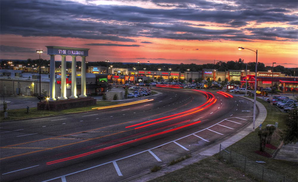 Nightime at the collums in Jackson Tn. Home Inspector serving Jackson TN and surrounding areas.