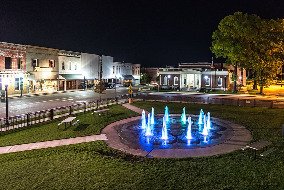 Splash Pad at night in Martin TN. Home Inspector serving Martin TN and surrounding areas.